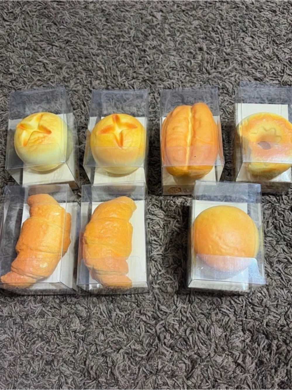 Orange Bakery-Themed squishies Set - Assorted Bread Shapes